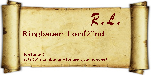 Ringbauer Loránd névjegykártya
